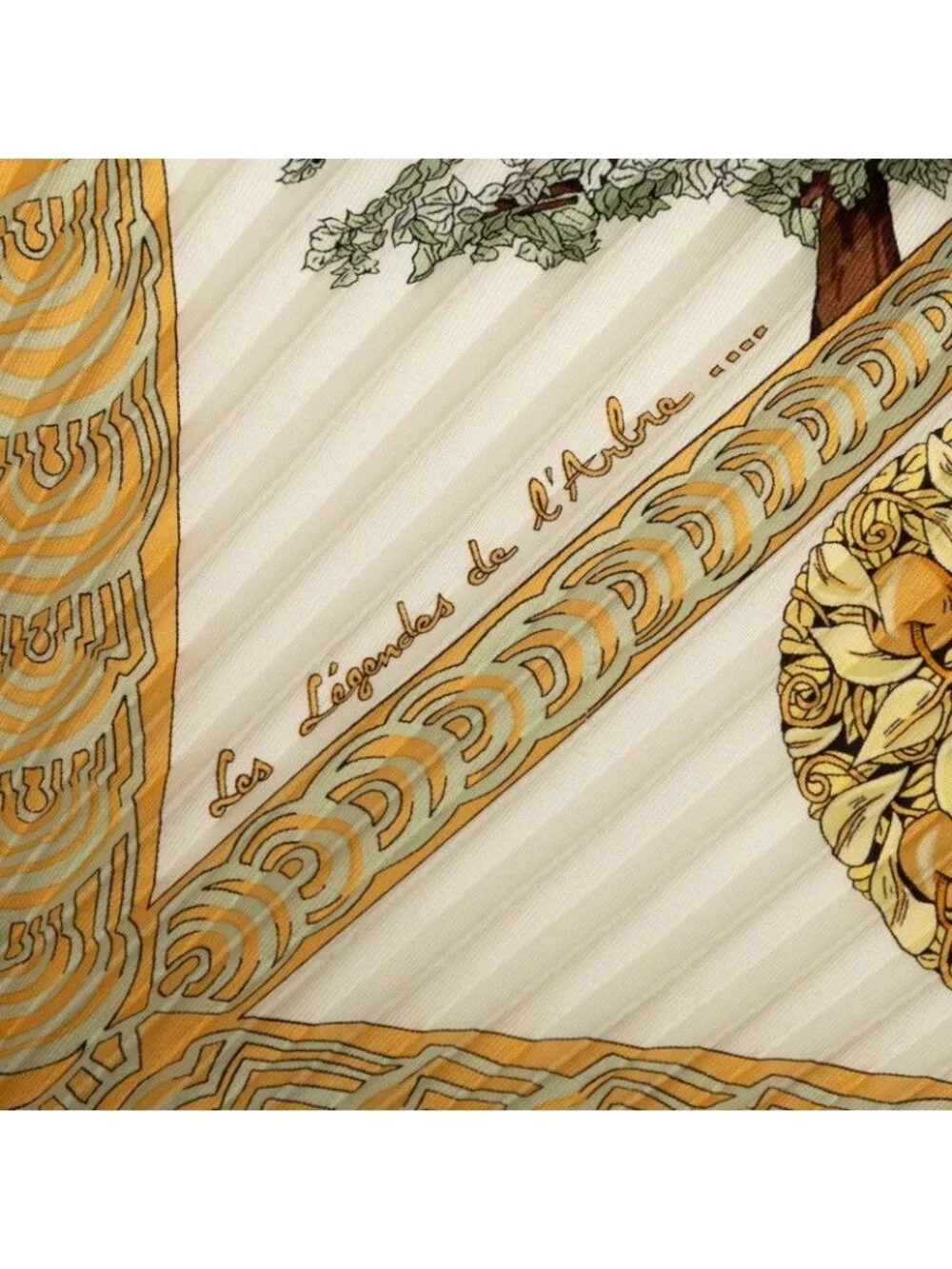 Hermes Carre 90 Pleated les Legendes de L'arbre Wood Legend Scarf Large